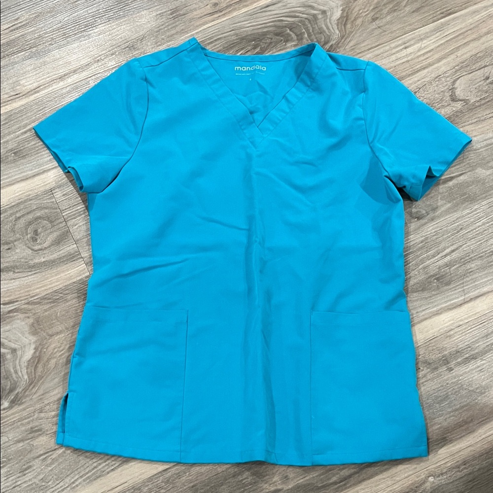Mandala Teal Scrub top